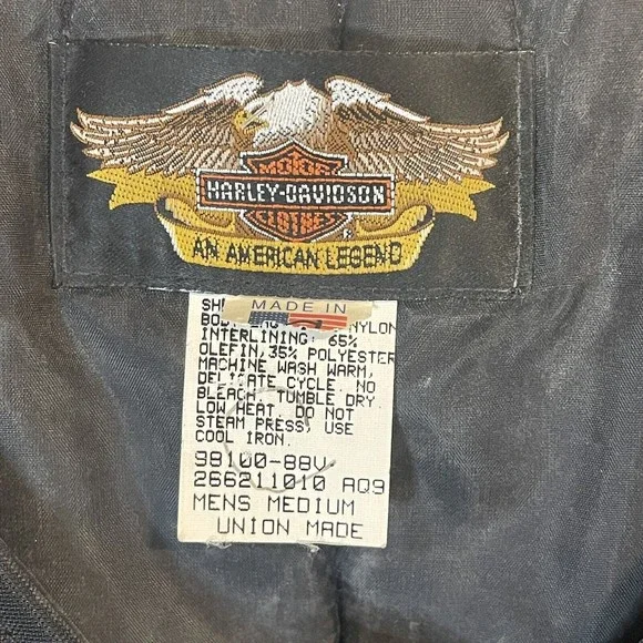 Harley Davidson Made in USA Vintage Motorcycle Snowmobile Bibs Waterproof Medium